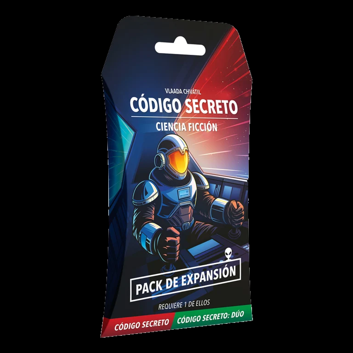 Pack de expansión Código Secreto Ciencia Ficción, vista del embalaje sobre fondo negro