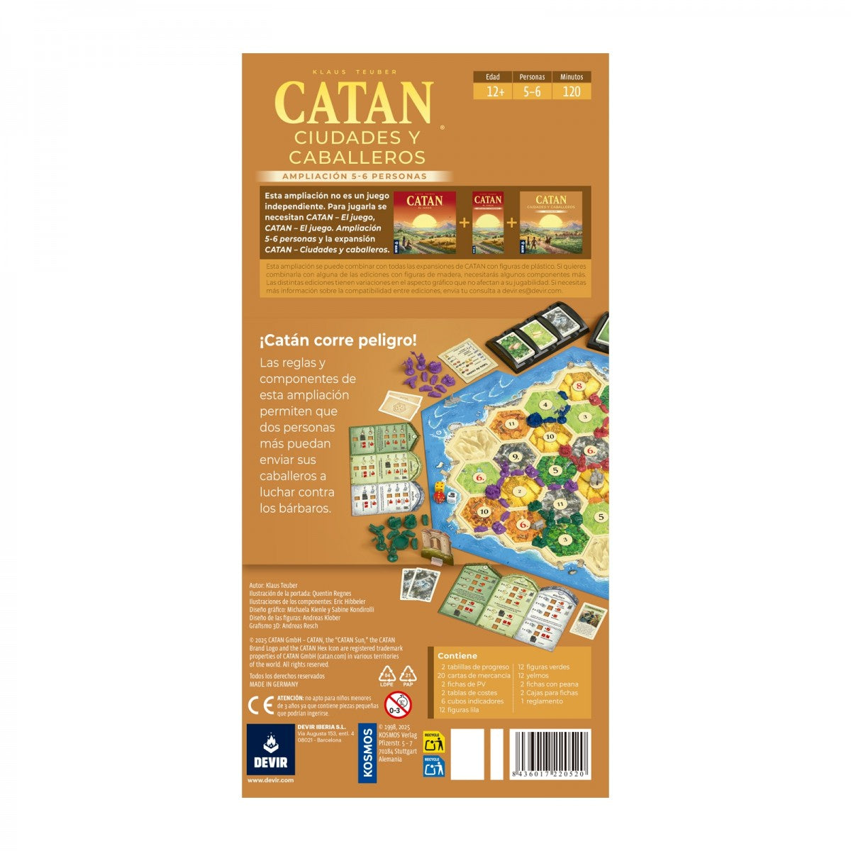 CATAN: CIUDADES Y CABALLEROS - AMPLIACIÓN DE 5-6 JUGADORES - (NUEVA PORTADA)