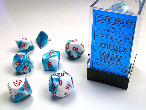 CHESSEX - ROL SET: Gemini Polyhedral 7-Die - Astral Blue-White