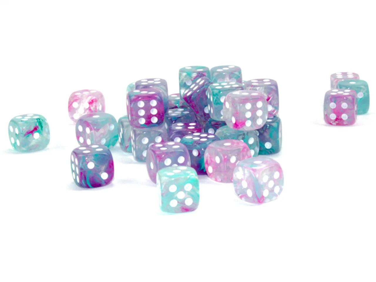 CHESSEX - 36 DICE SET: 12mm 1D6 - Luminary - Nebula - Wisteria/white