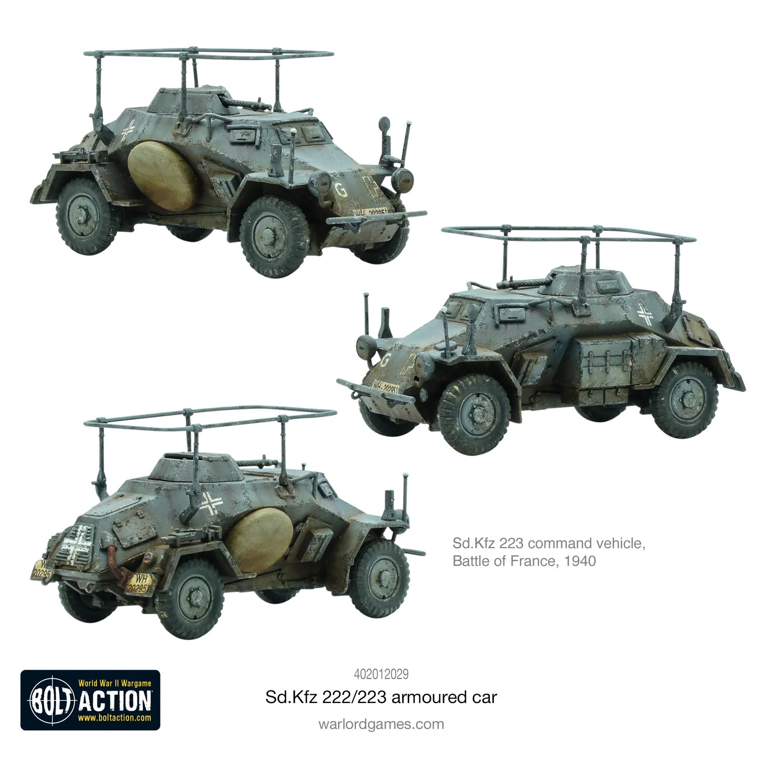 BOLT ACTION: GERMAN ARMIES - SD.KFZ 222/223 ARMOURED CAR + (ORDER DICE)