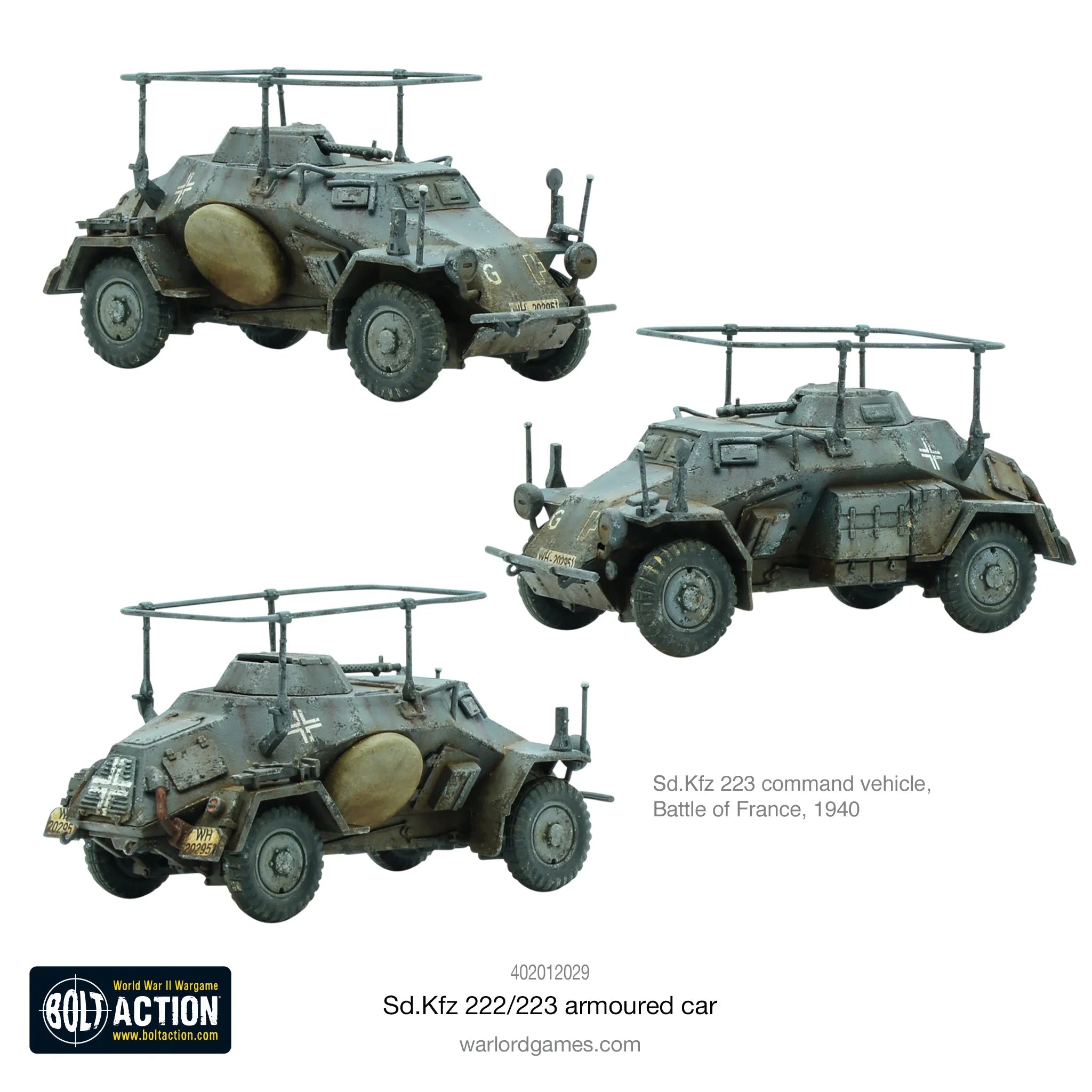 BOLT ACTION: GERMAN ARMIES - SD.KFZ 222/223 ARMOURED CAR + (ORDER DICE)