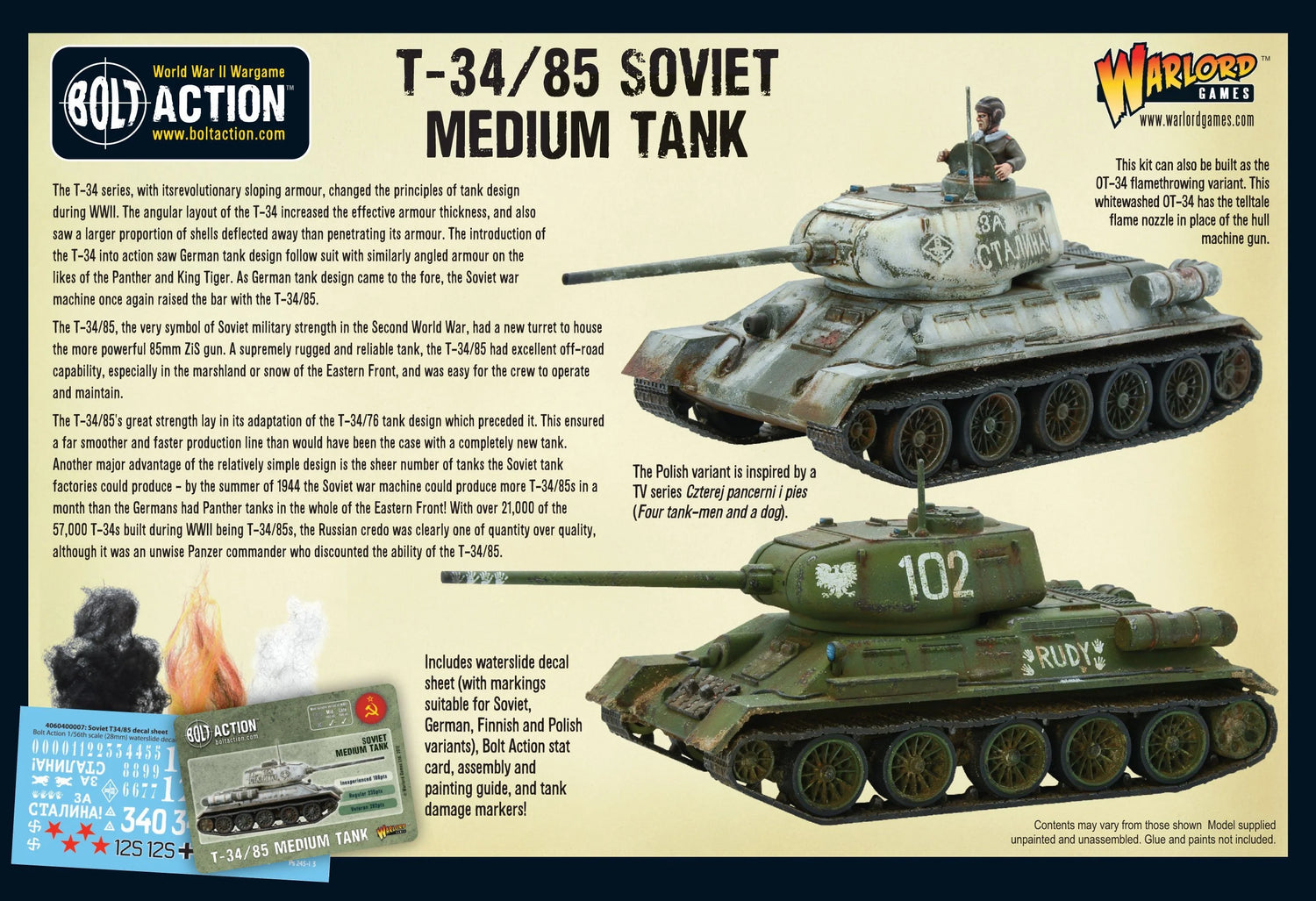 BOLT ACTION: SOVIET ARMIES - T34/85 MEDIUM TANK