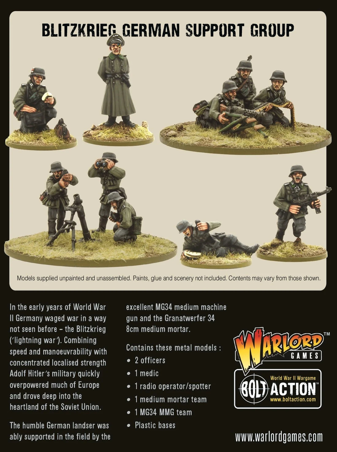 BOLT ACTION: GERMAN ARMIES - BLITZKRIEG SUPPORT GROUP