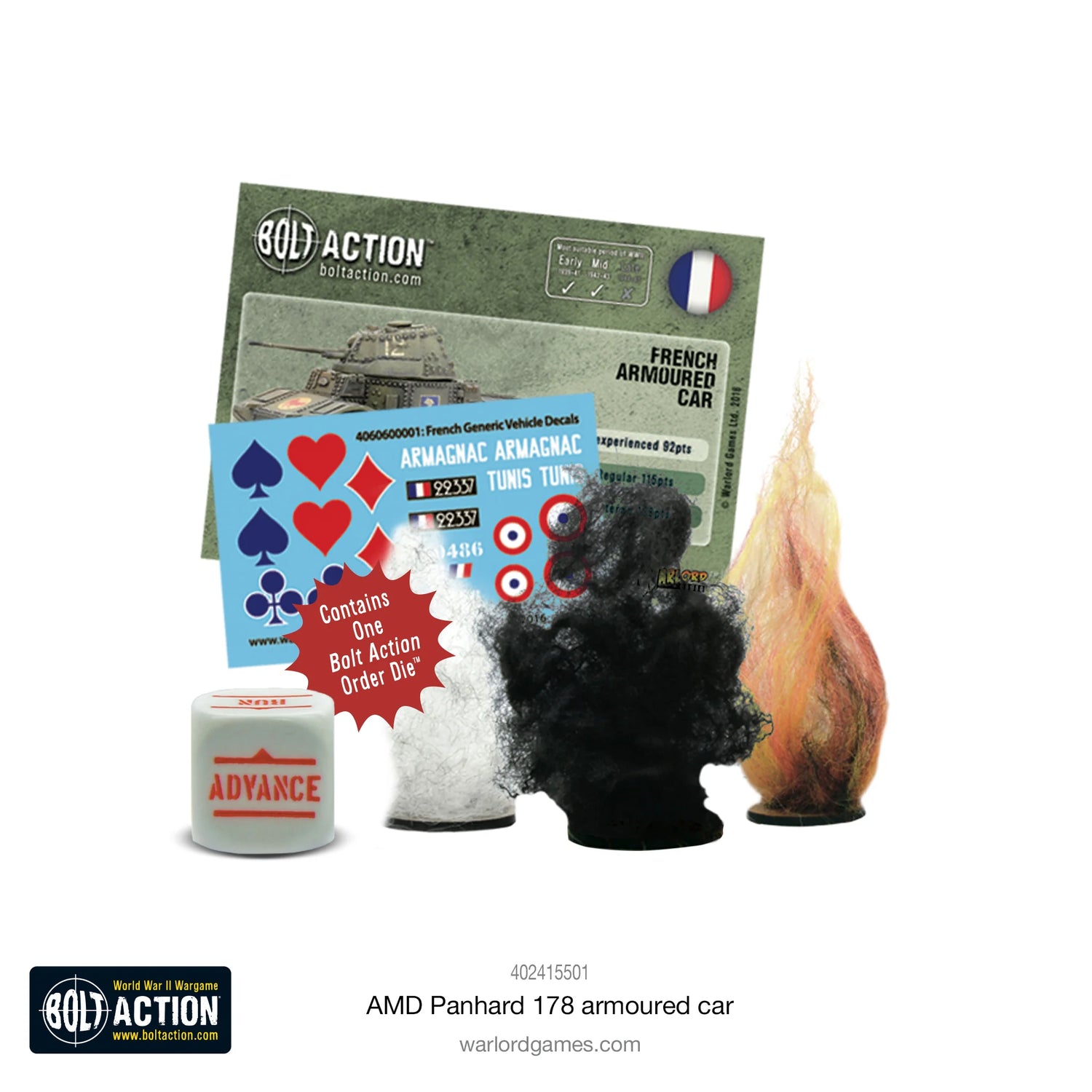 BOLT ACTION: FRENCH ARMIES - AMD PANHARD 178 / ARMOURED CAR + (ORDER DICE)
