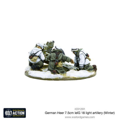 BOLT ACTION: GERMAN ARMIES - HEER 7.5CM LEIG 18 LIGHT ARTILLERY - (WINTER)
