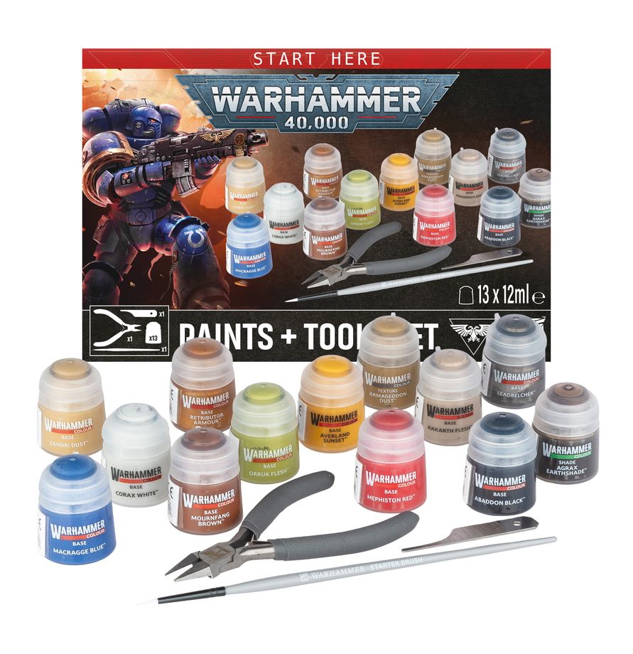 WH40K: START HERE - KIT DE PINTURA Y HERRAMIENTAS