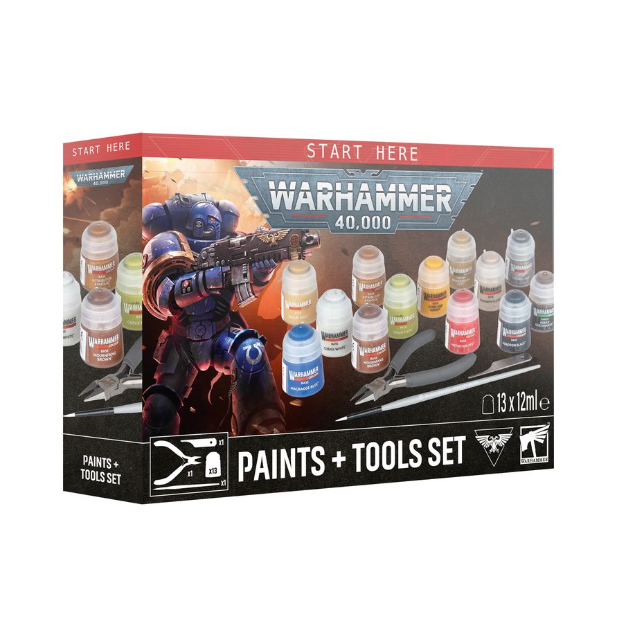 WH40K: START HERE - KIT DE PINTURA Y HERRAMIENTAS
