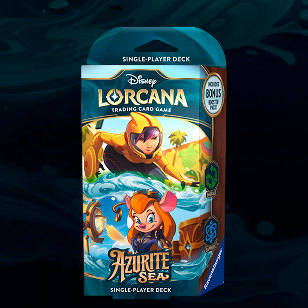 DISNEY LORCANA: AZURITE SEA - EMERALD &amp; SAPPHIRE - MAZO DE INICIO/STARTER DECK - (INGLÉS)