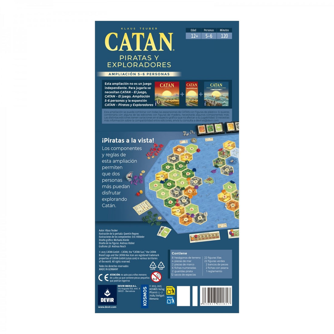 CATAN: PIRATAS Y EXPLORADORES - AMPLIACIÓN 5-6 JUGADORES - (NUEVA PORTADA)