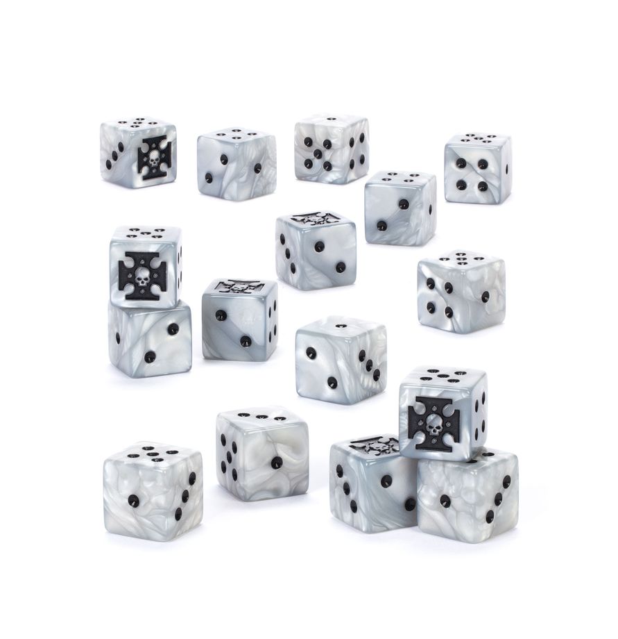 PREPEDIDO - SPACE MARINES: DADOS - (BLANCO Y NEGRO)