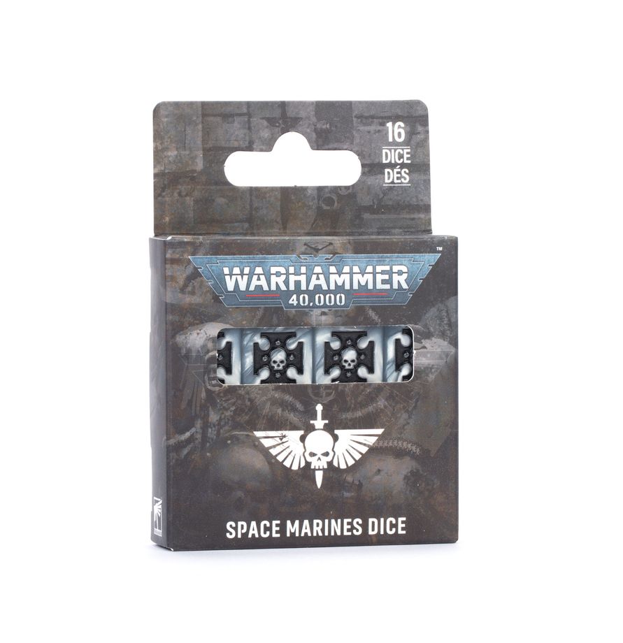 PREPEDIDO - SPACE MARINES: DADOS - (BLANCO Y NEGRO)