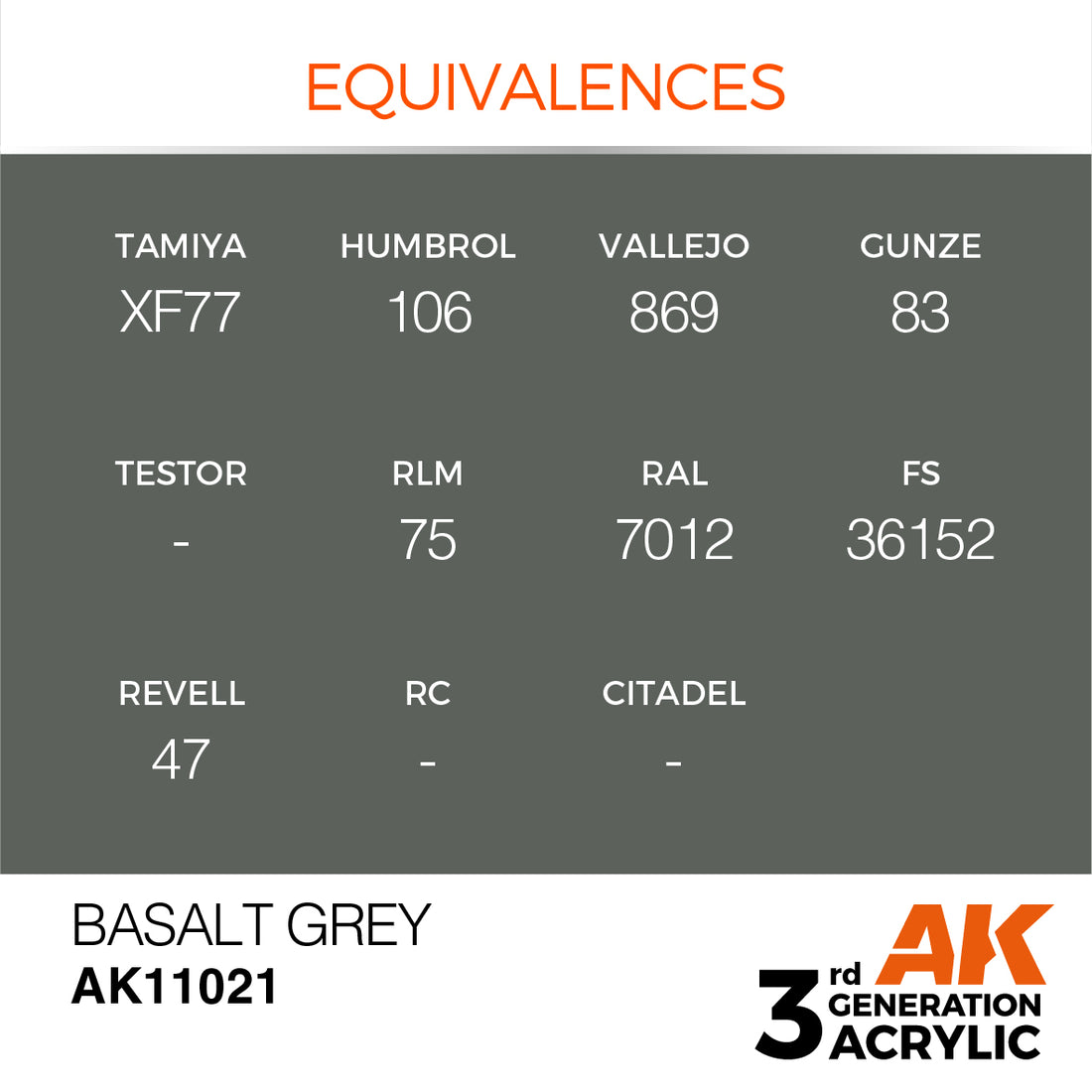 3GEN Acrylics Basalt Grey 17ml