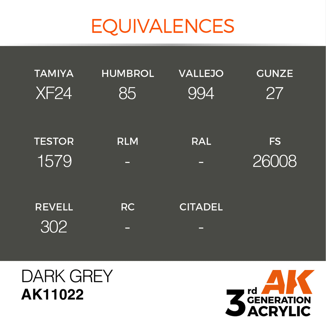 3GEN Acrylics Dark Grey 17ml