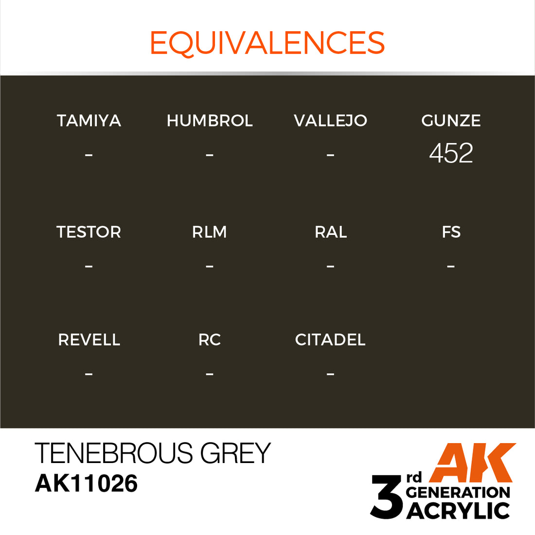 3GEN Acrylics Tenebrous Grey 17ml