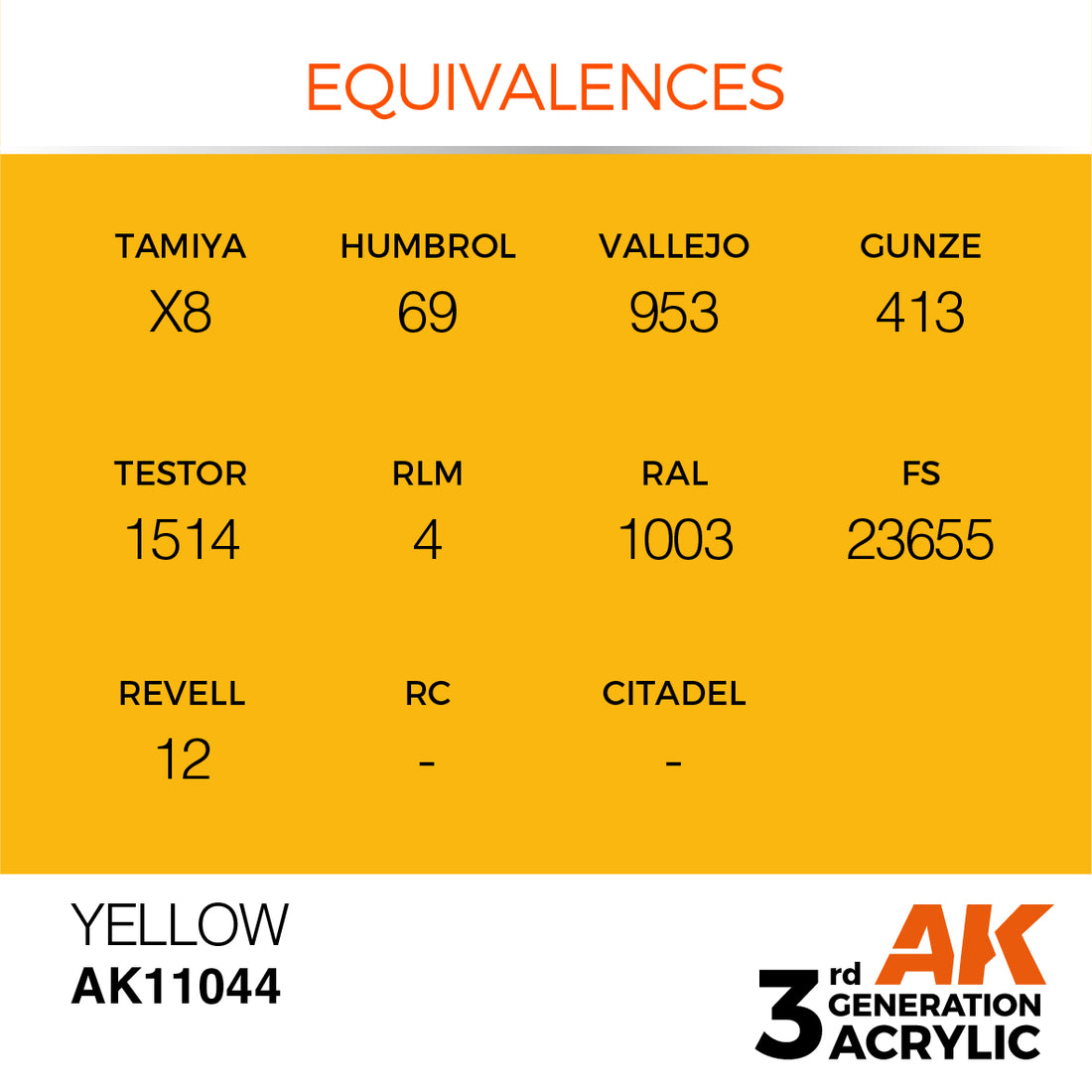 3GEN Acrylics Yellow 17ml