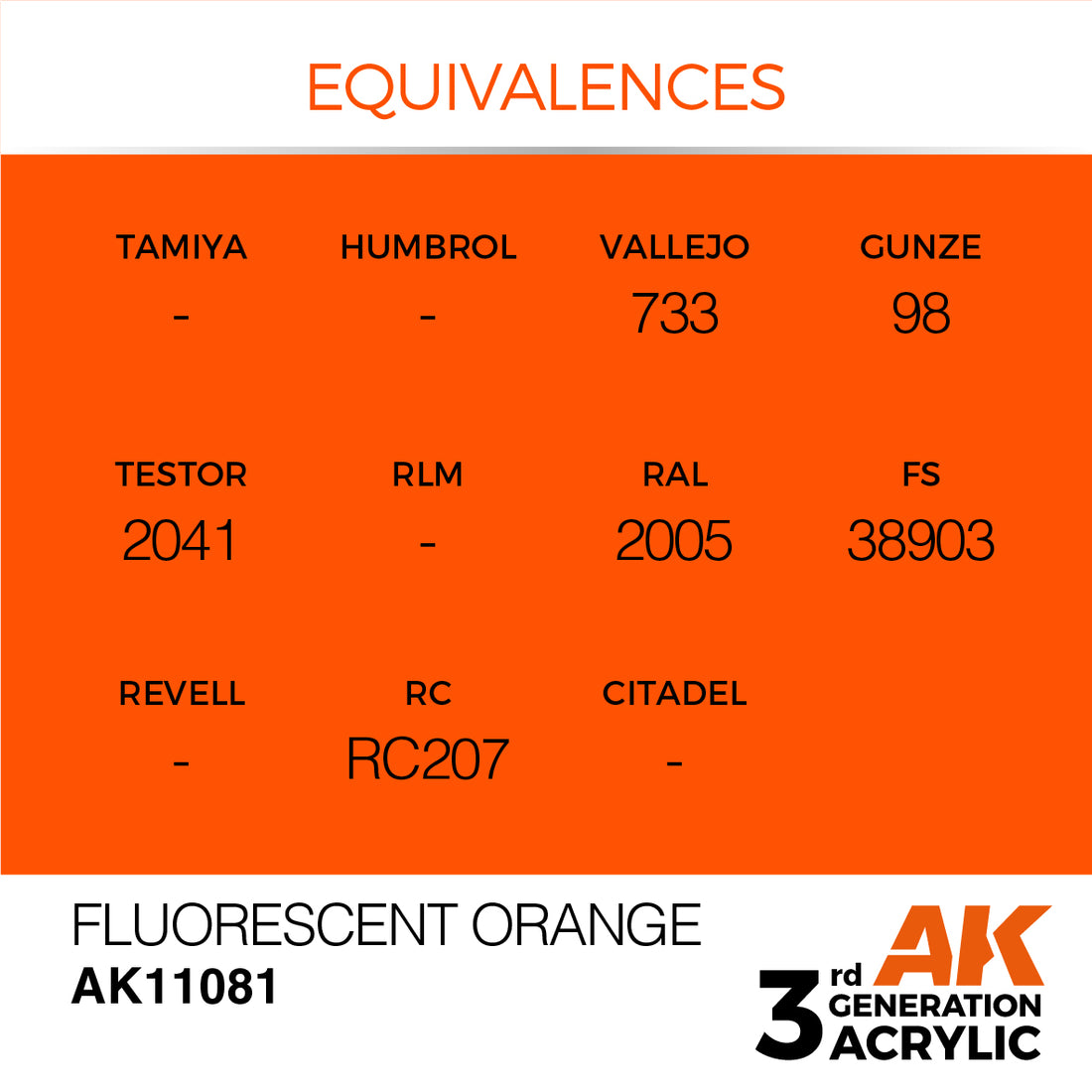 3GEN Acrylics Fluorescent Orange 17ml