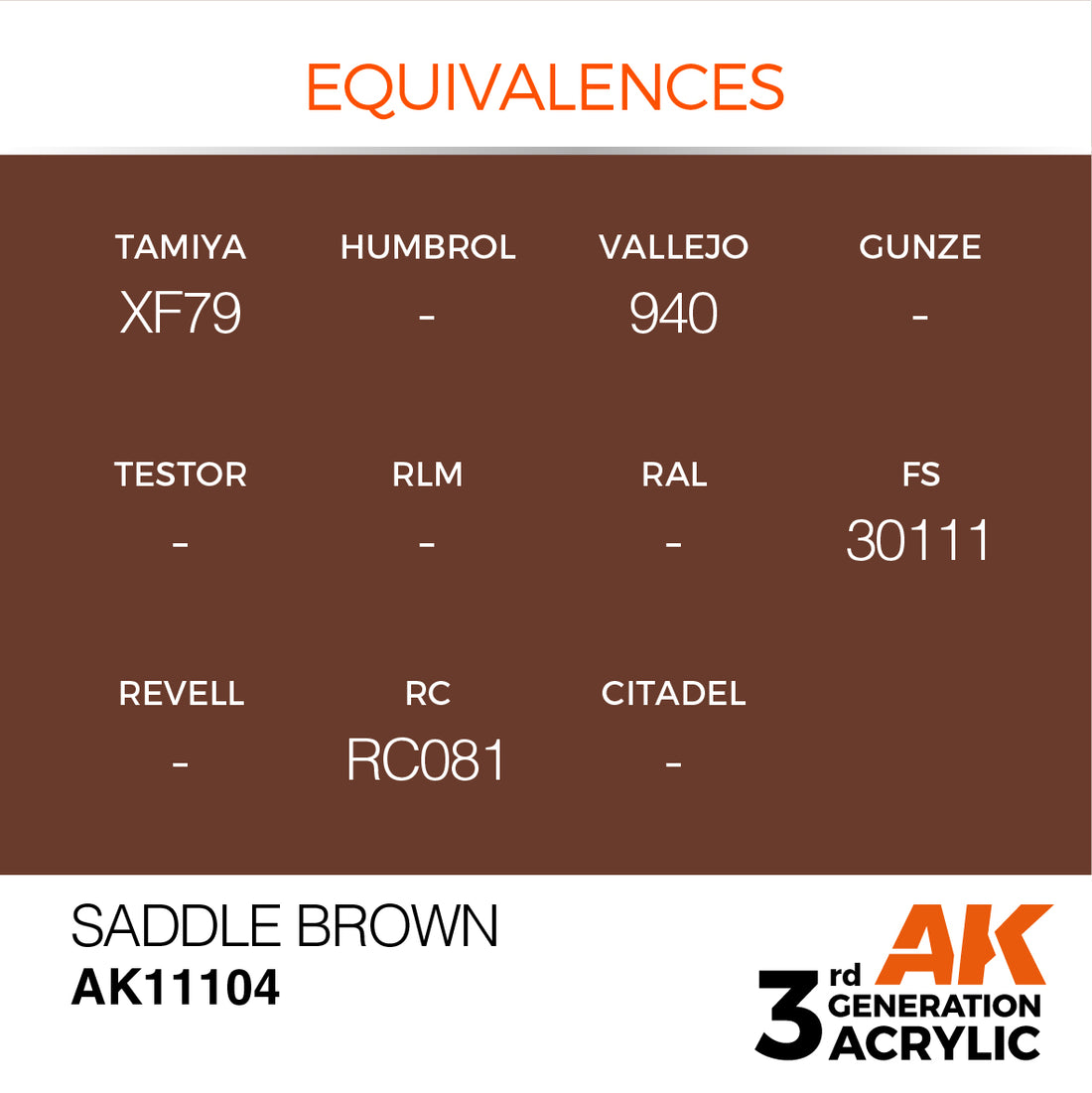 3GEN Acrylics Saddle Brown 17ml