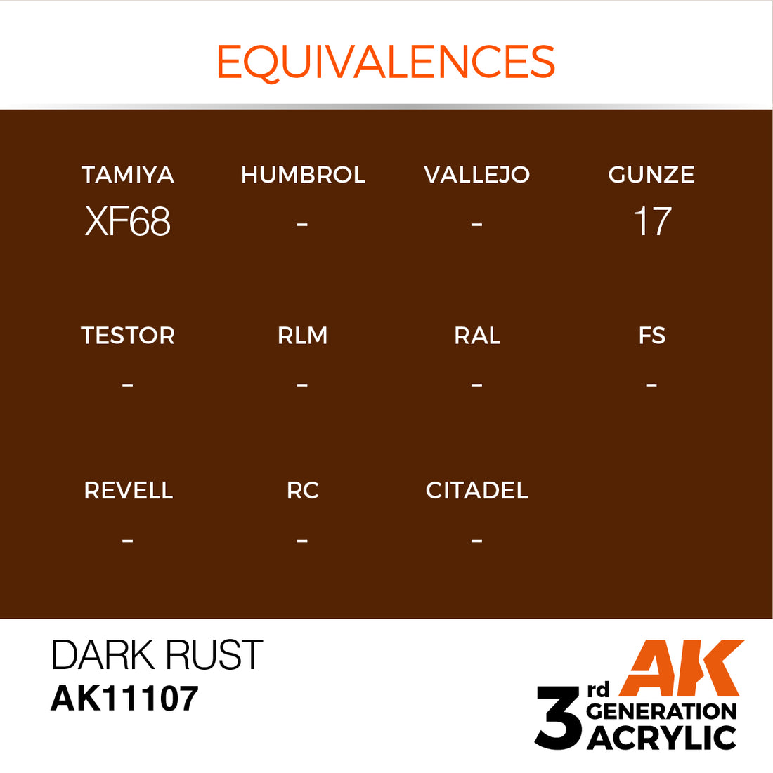 3GEN Acrylics Dark Rust 17ml
