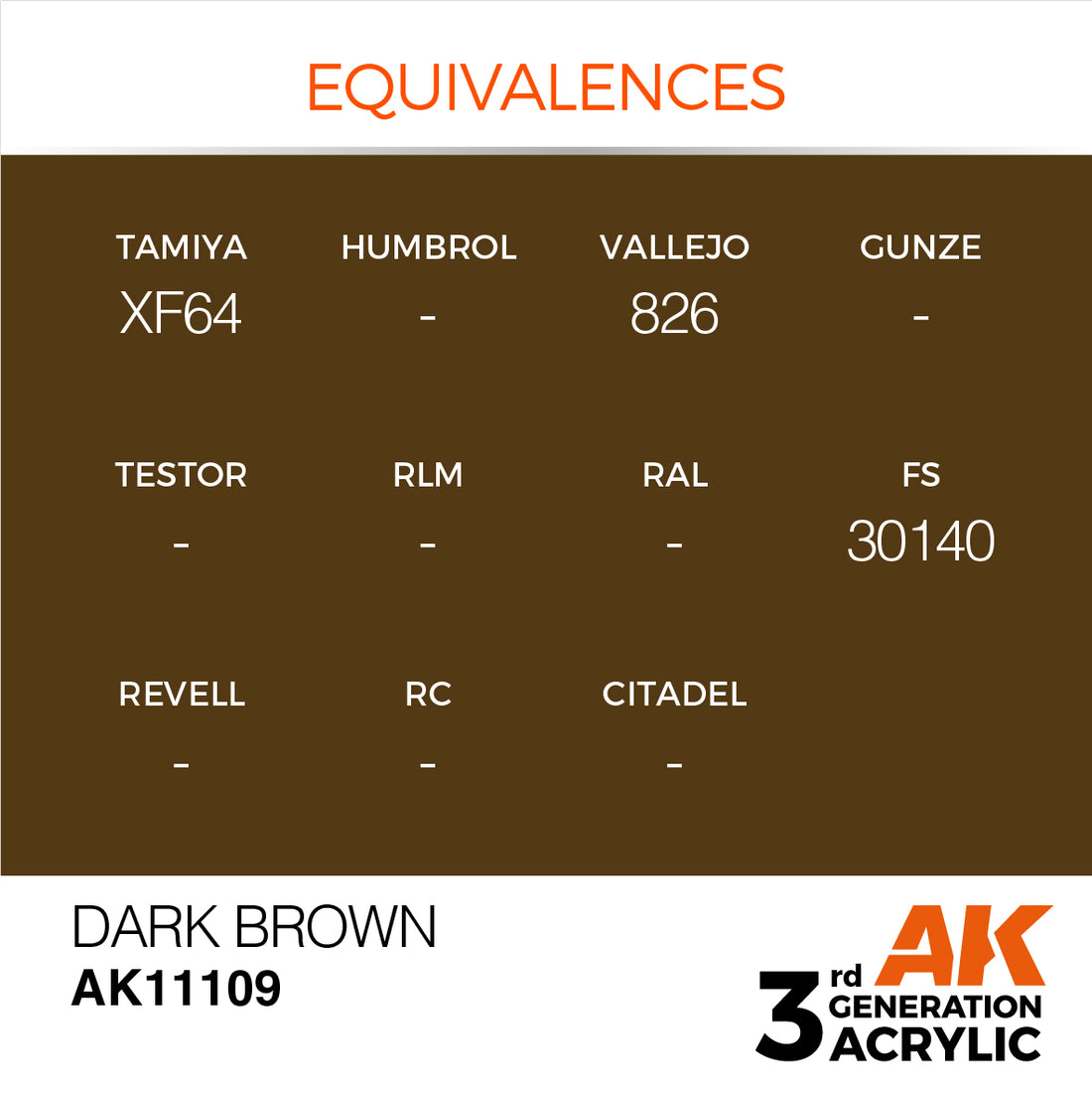 3GEN Acrylics Dark Brown 17ml