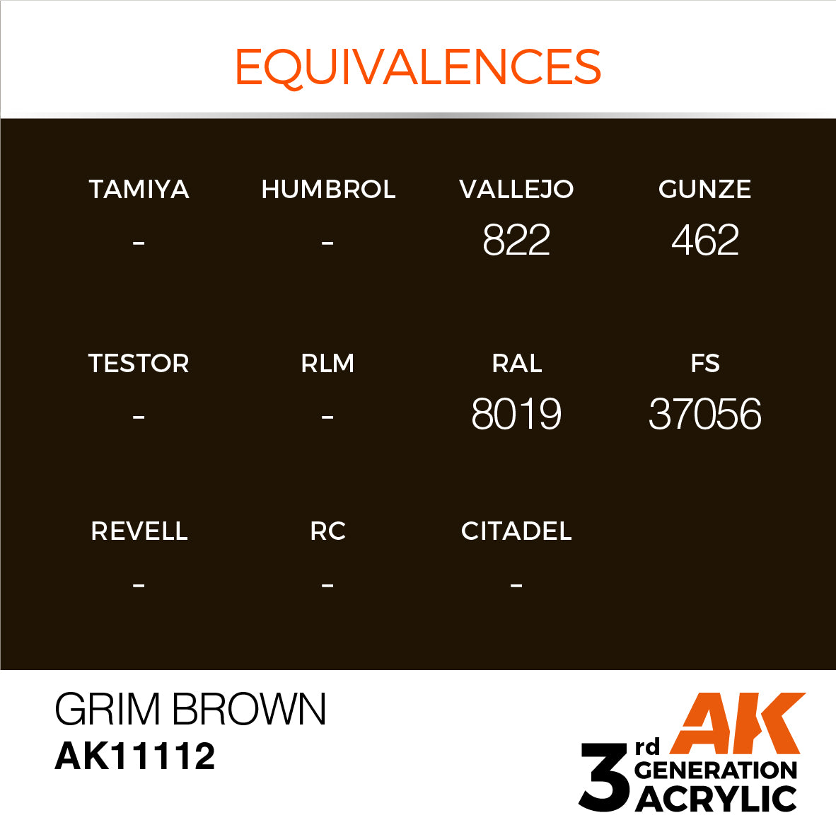 3GEN Acrylics Grim Brown 17ml