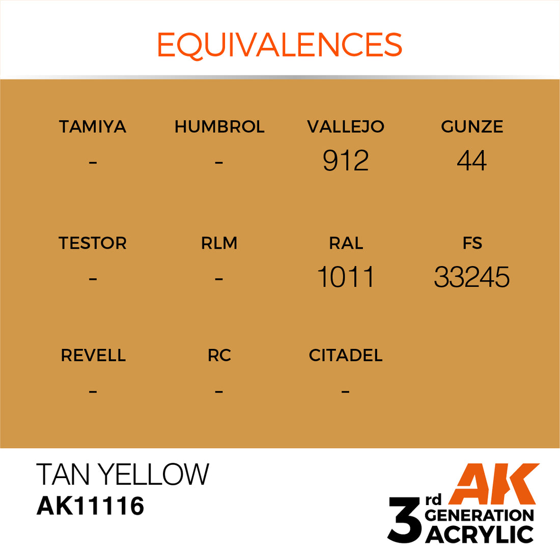 3GEN Acrylics Tan Yellow 17ml