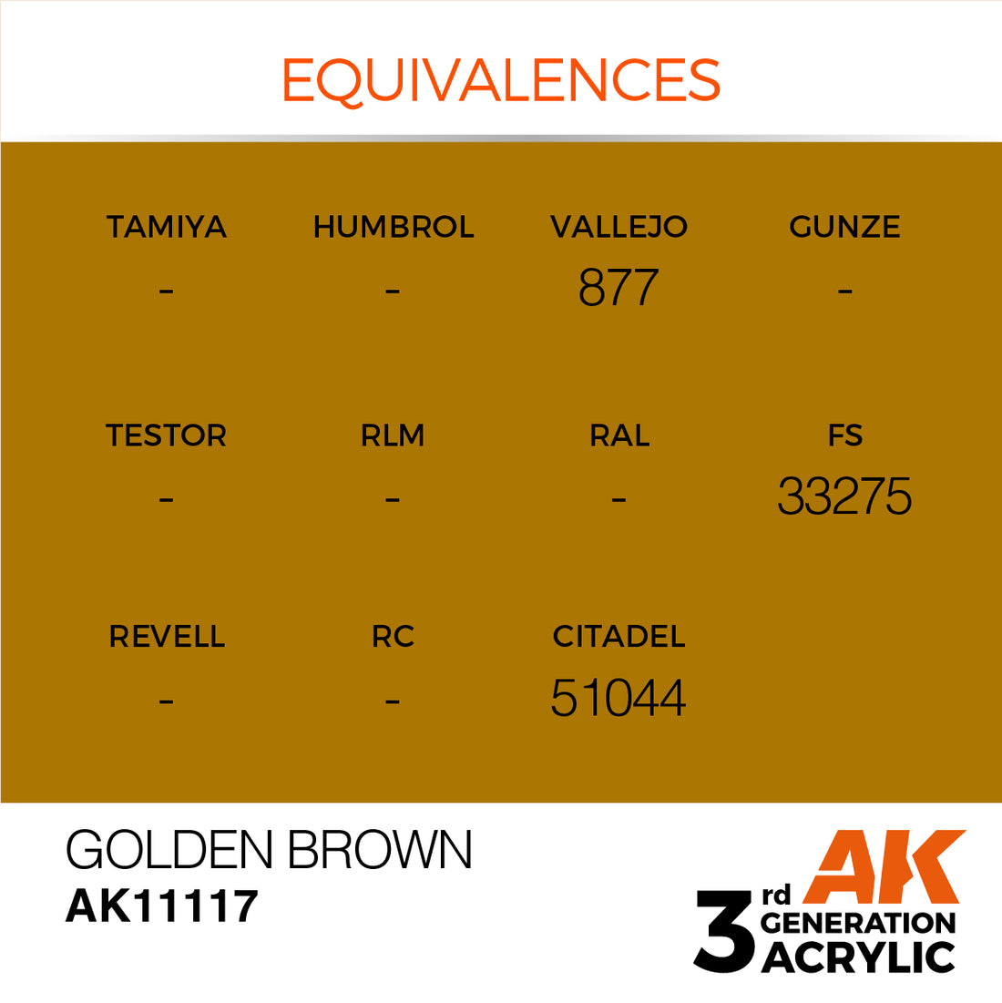 3GEN Acrylics Golden Brown 17ml