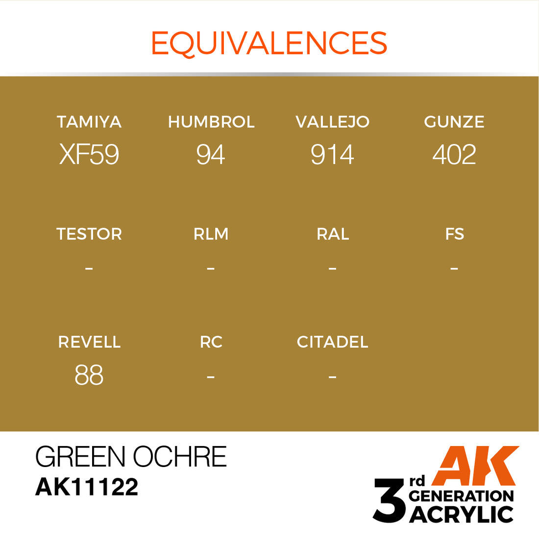 3GEN Acrylics Green Ocher 17ml
