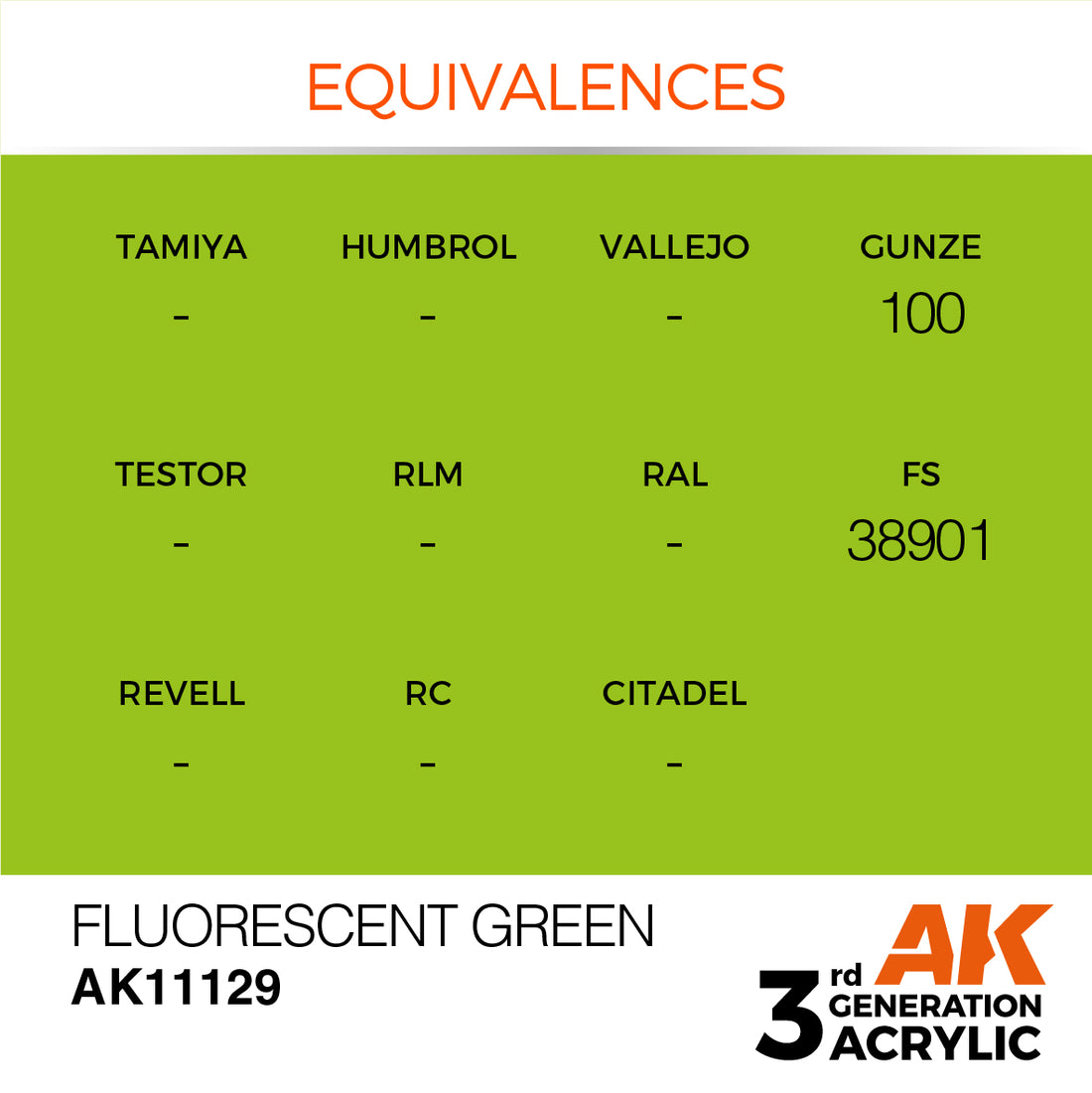 3GEN Acrylics Fluorescent Green 17ml