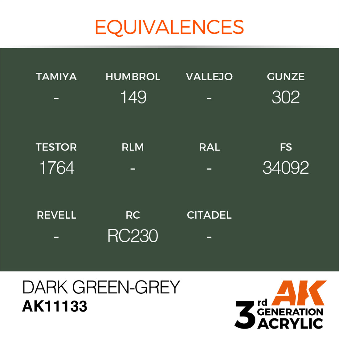 3GEN Acrylics Dark Green-Grey 17ml