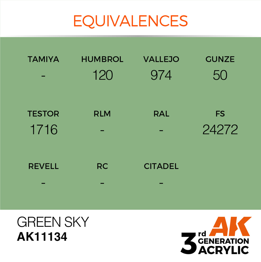 3GEN Acrylics Green Sky 17ml