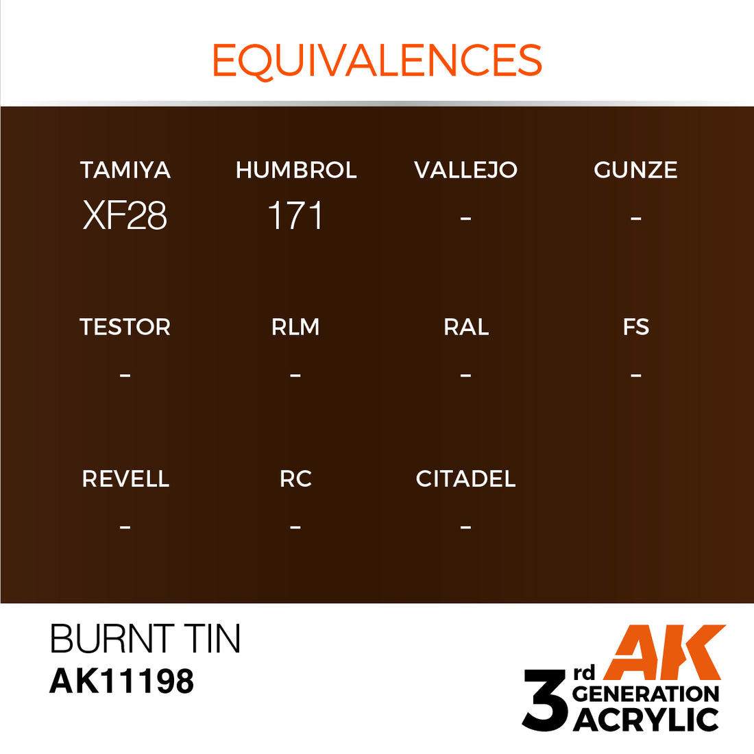 3GEN Acrylics Burnt Tin 17ml