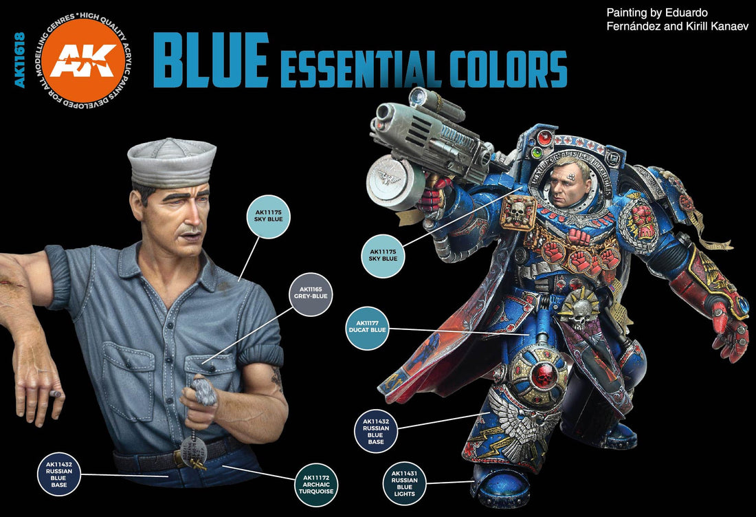 3GEN Acrylics SET: BLUE ESSENTIAL COLORS