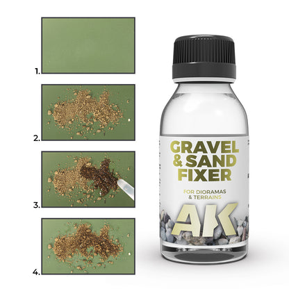 AK: TERRAINS WARGAMES - FIJADOR DE GRAVA Y ARENA - 100ml