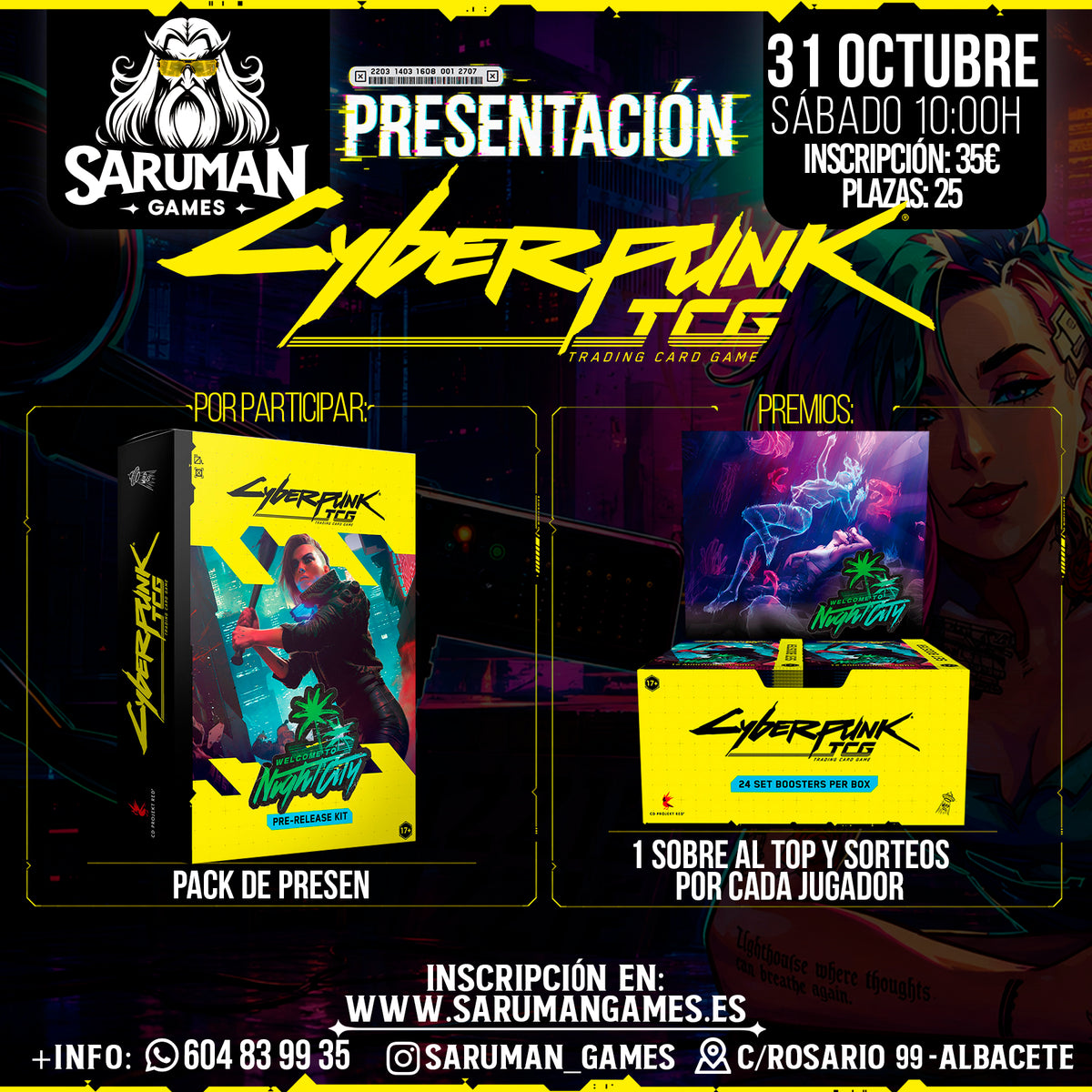 PRESENTACIÓN CYBERPUNK TCG – WELCOME TO NIGHT CITY