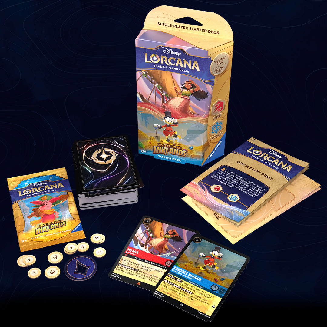 DISNEY LORCANA: INTO THE INKLANDS - MOANA &amp; SCROOGE MCDUCK - MAZO DE INICIO/STARTER DECK - (INGLÉS)