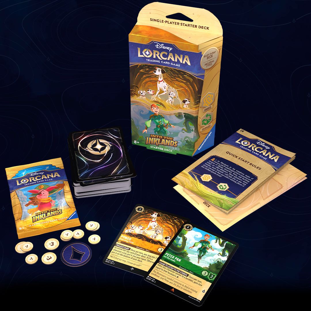 DISNEY LORCANA: INTO THE INKLANDS - PONGO &amp; PETER PAN - MAZO DE INICIO/STARTER DECK - (INGLÉS)