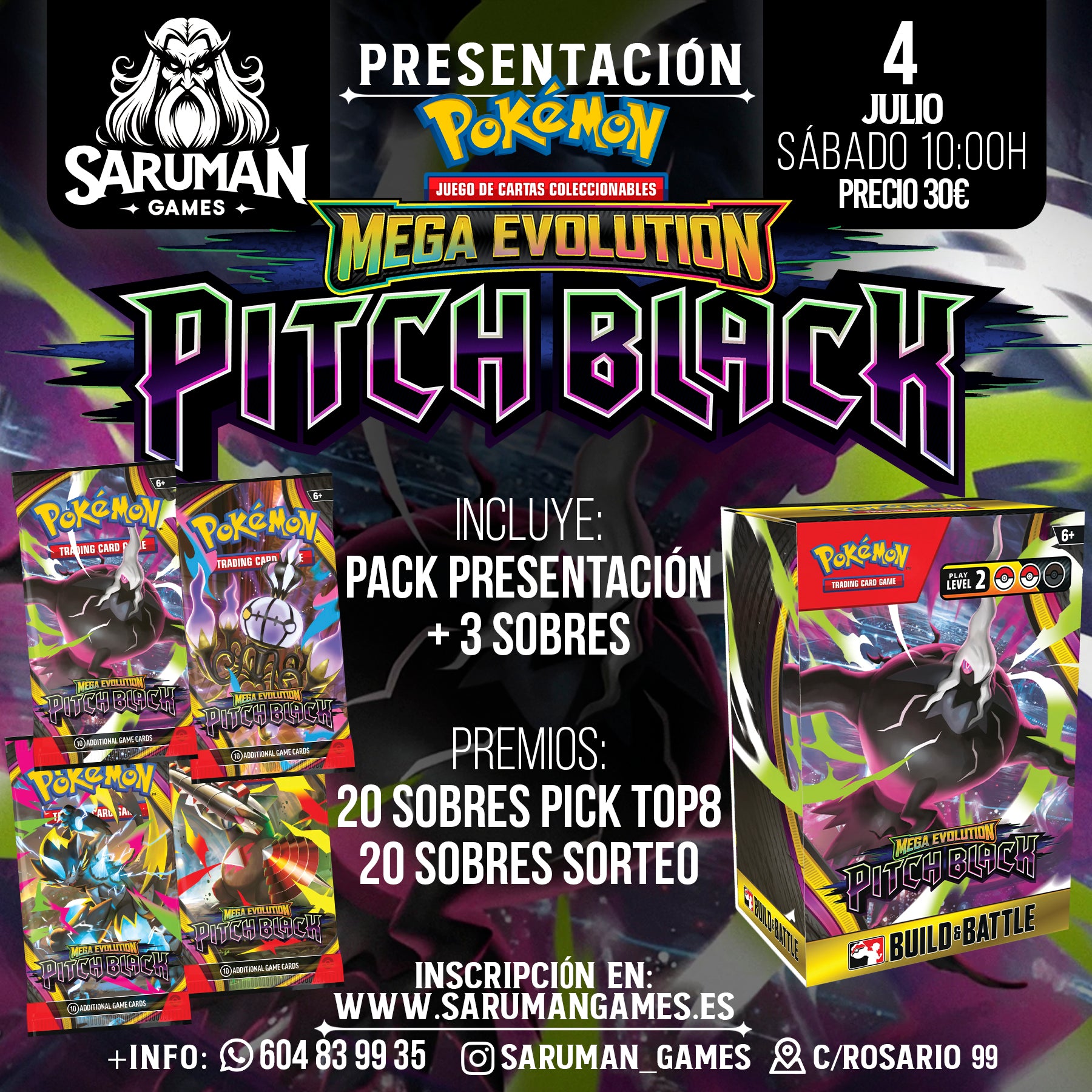 Presentación Pokémon TCG – Mega Evolución: Pitch Black