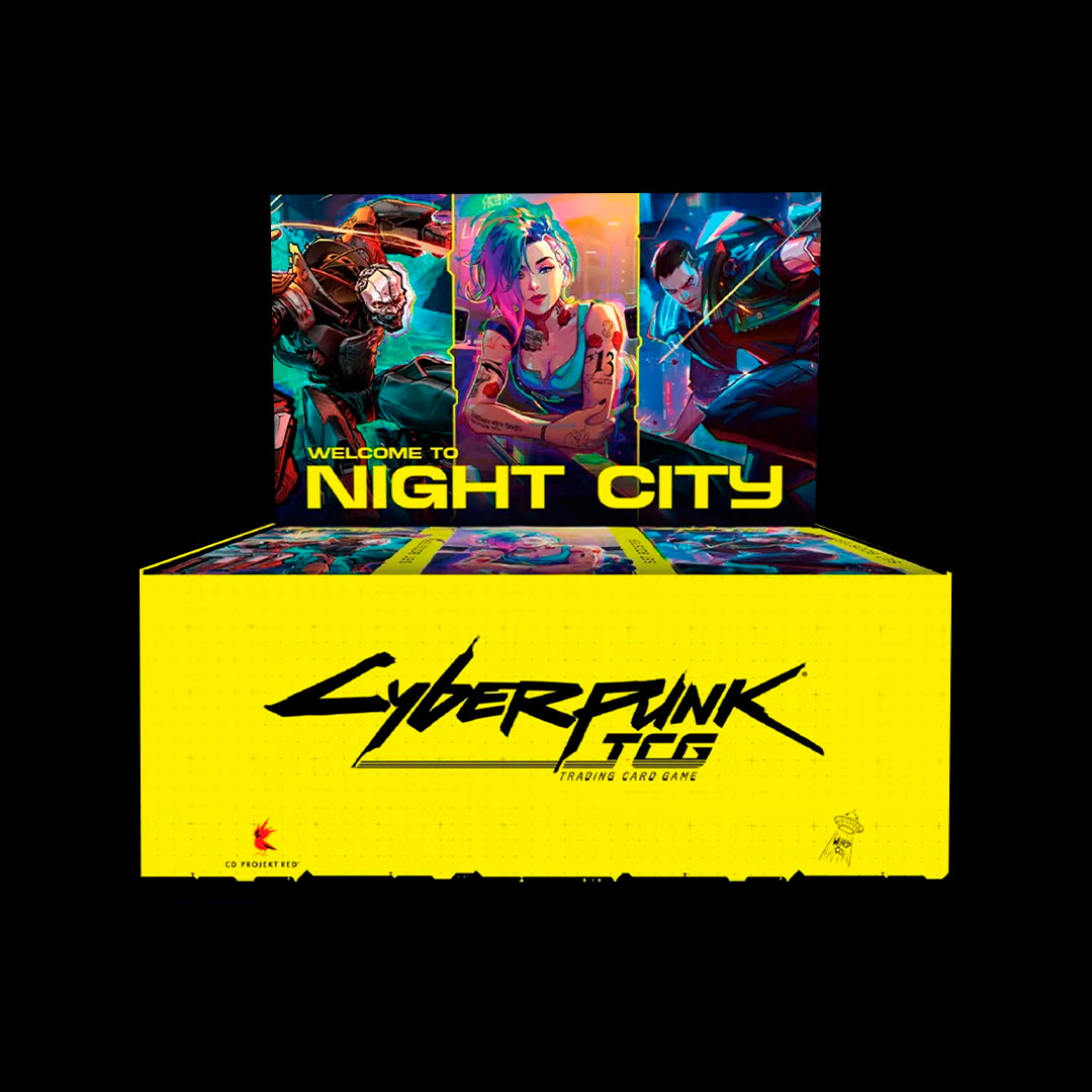 PREPEDIDO - CYBERPUNK TCG: BOOSTER BOX DISPLAY (24 SOBRES) - WELCOME TO NIGHT CITY -INGLES