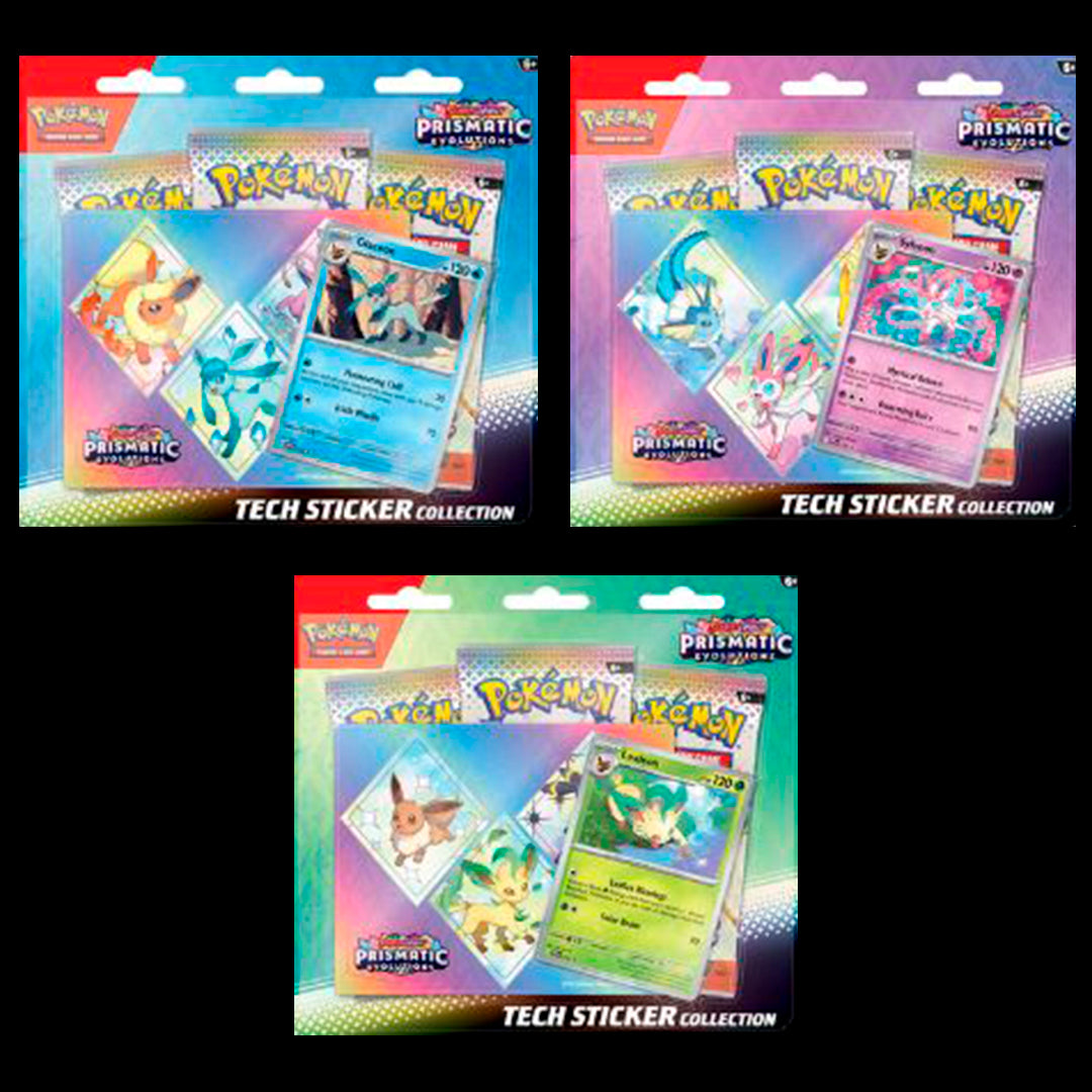 PREPEDIDO POKEMON:  Tech Sticker Collection sv 8.5 Evoluciones Prismáticas Español