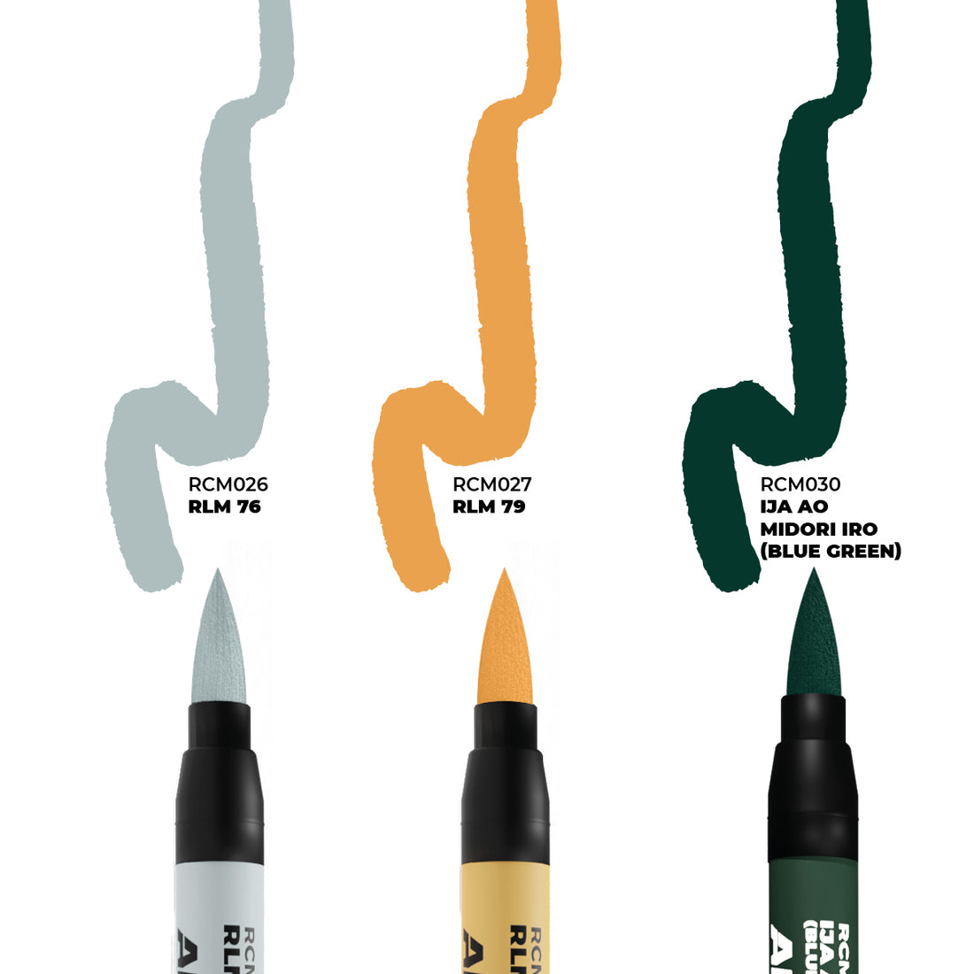 AK: RC MARKERS SET - WWII AXIS AIRCRAFT - SQUIGGLE CAMOUFLAGE COLORS