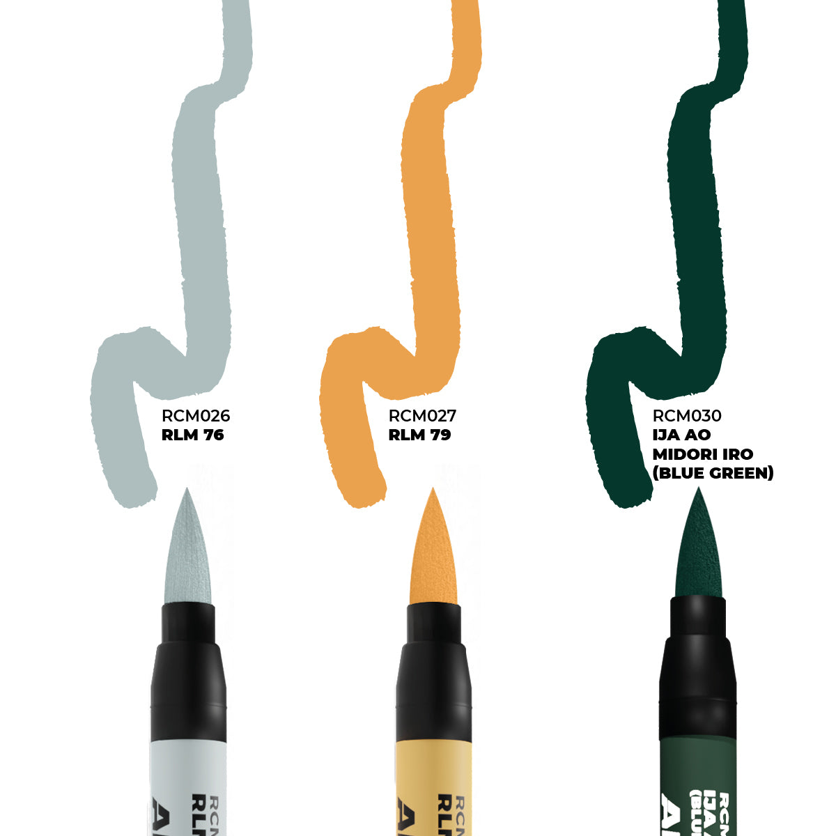 AK: RC MARKERS SET - WWII AXIS AIRCRAFT - SQUIGGLE CAMOUFLAGE COLORS