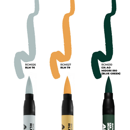 AK: RC MARKERS SET - WWII AXIS AIRCRAFT - SQUIGGLE CAMOUFLAGE COLORS