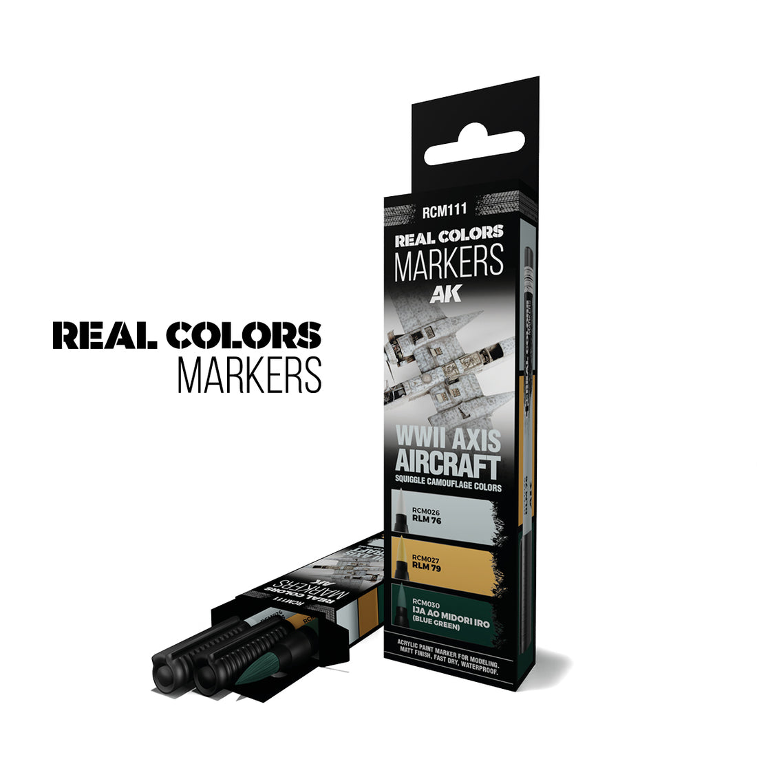 AK: RC MARKERS SET - WWII AXIS AIRCRAFT - SQUIGGLE CAMOUFLAGE COLORS