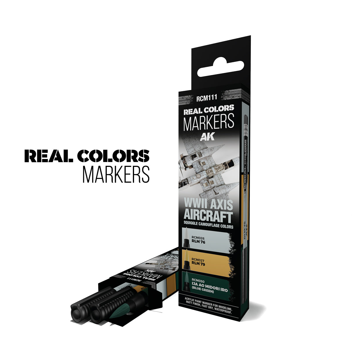 AK: RC MARKERS SET - WWII AXIS AIRCRAFT - SQUIGGLE CAMOUFLAGE COLORS