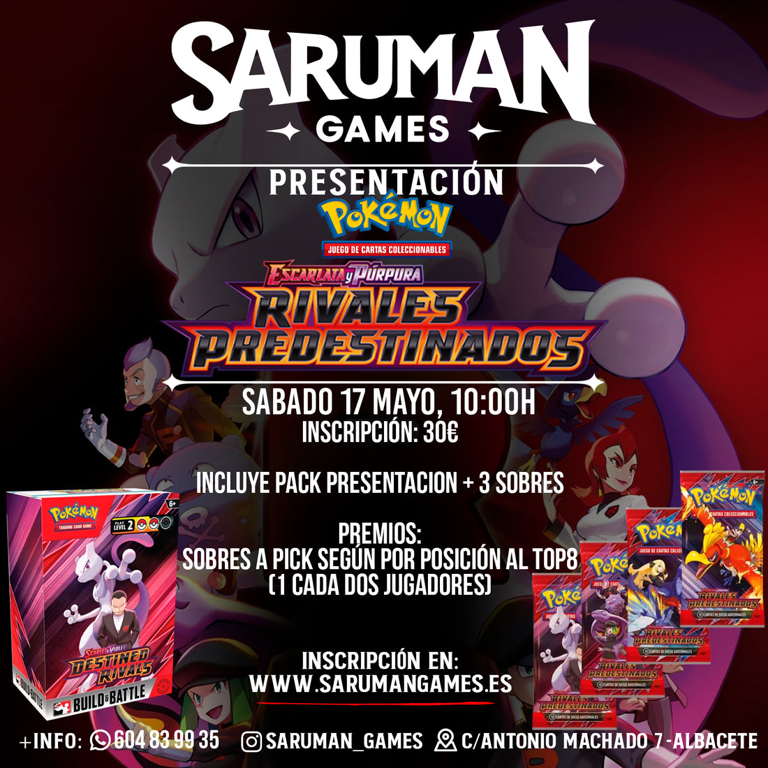 PRESENTACIÓN POKÉMON – RIVALES PREDESTINADOS – SÁBADO 17 DE MAYO