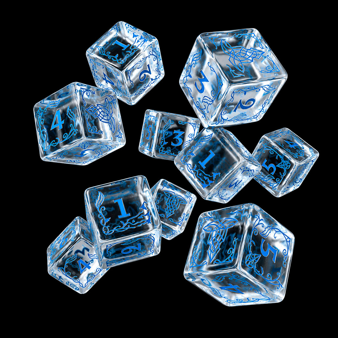 Q-Workshop: The Lord of the Rings: D6 Dice Set: Rivendell - Water