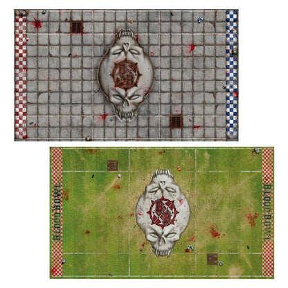 CAMPO IMPRESO A DOBLE CARA Y BANQUILLOS PARA SEVENS PITCH DE CAMPO DE BLOOD BOWL