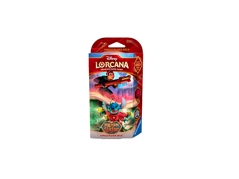 DISNEY LORCANA: REIGN OF JAFAR - MAZO RUBÍ/ACERO STICH Y MULÁN