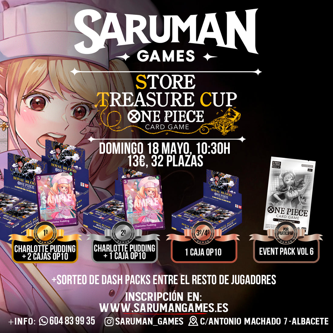 STORE TREASURE CUP – ONE PIECE CARD GAME – SÁBADO 18 DE MAYO